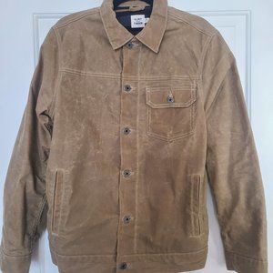 Flannel-lined Waxed Trucker Jacket